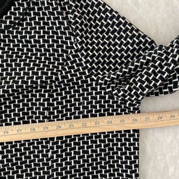 CJ Banks Womens Black & White Open Front Geometric Print Jacket Plus Size 2X - Picture 6 of 9